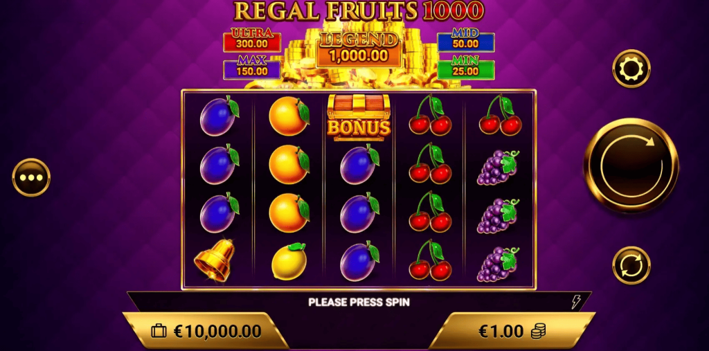 Regal Fruits 1000 Gameplay 1Win Casino